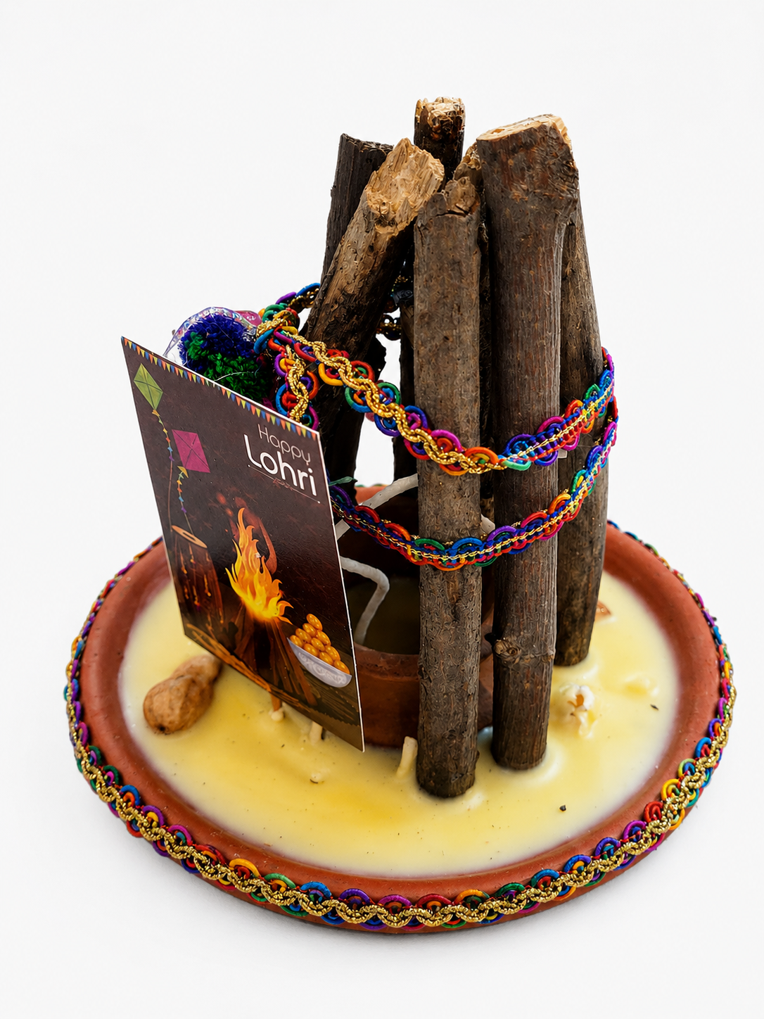 105 INDIVIBES Lohri Celebration Artisan Candle – Handcrafted Festive Décor Candle Inspired by Traditional Bonfire Celebrations - Image 1